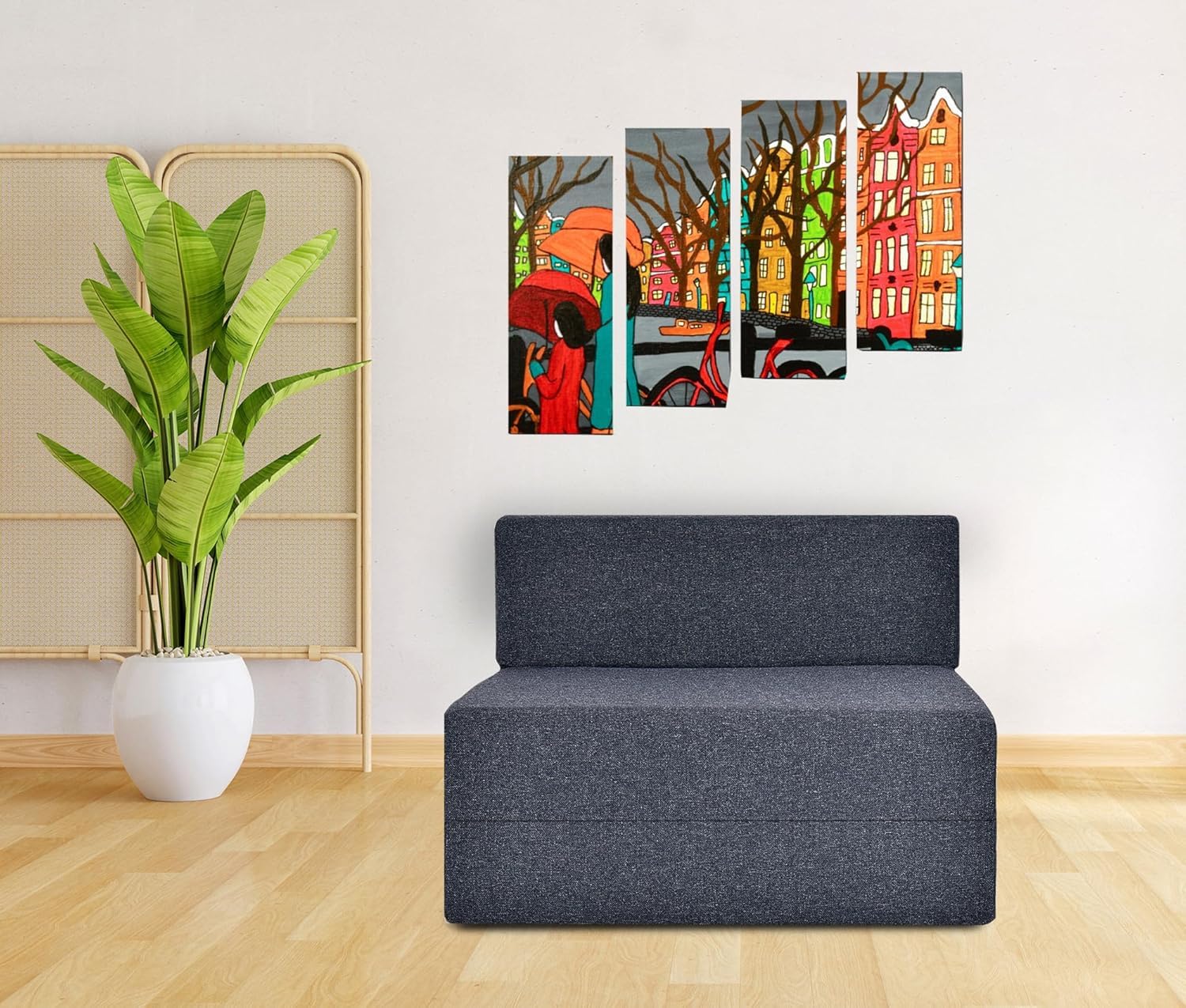 Convertible Sofa Chair Bed, 3-in-1 Sleeper Chair with Foldable Design, Modern Upholstered Lounge Accent Chair, Space Saving Single Sofa Bed for Living Room, Bedroom & Small Spaces (Grey (FA097))