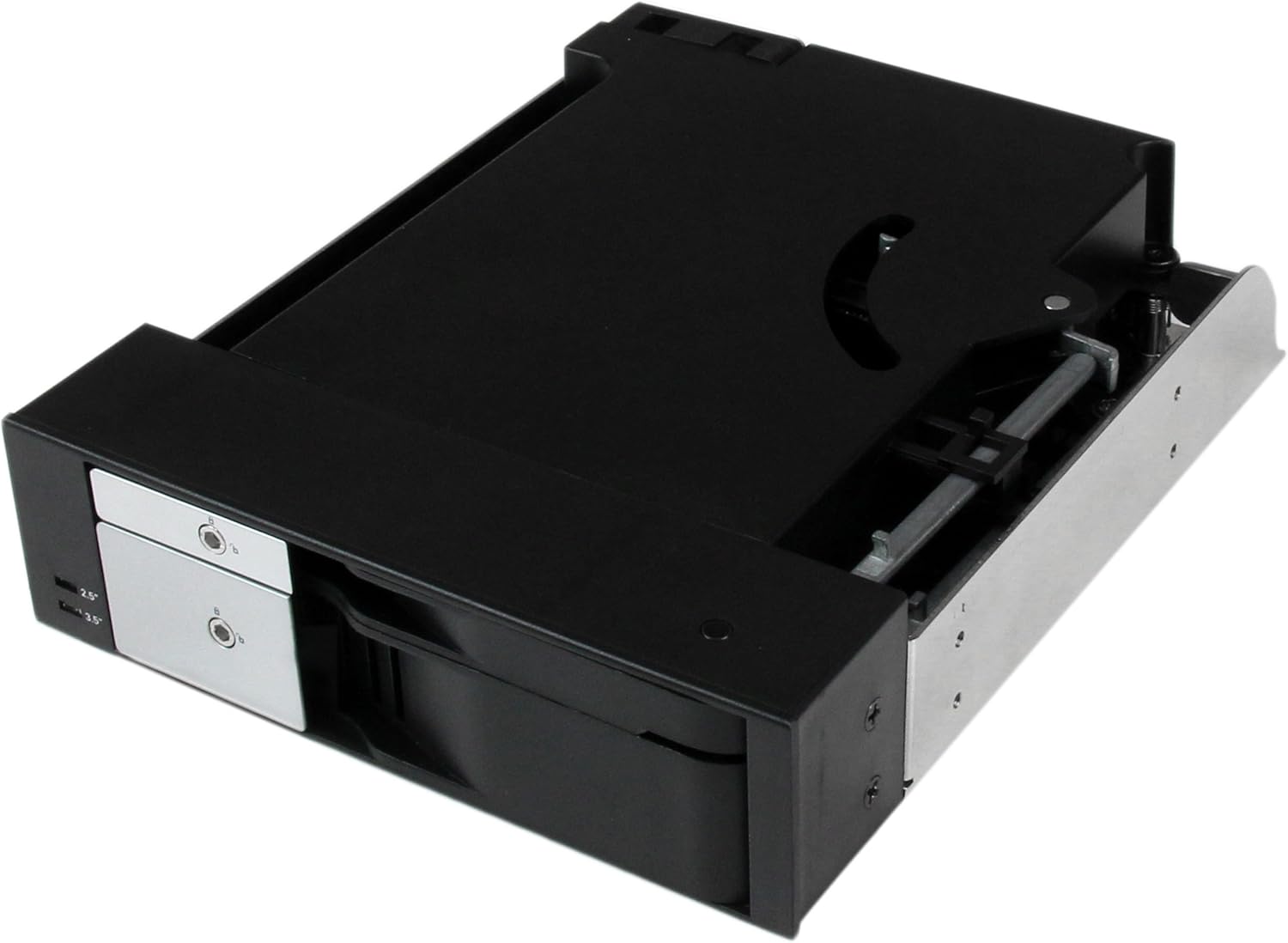 StarTech.com Dual Bay 5.25" Trayless Hot Swap Mobile Rack Backplane for 2.5" and 3.5" SATA/SAS HDD or SSD with Fan (HSB2535SATBK)