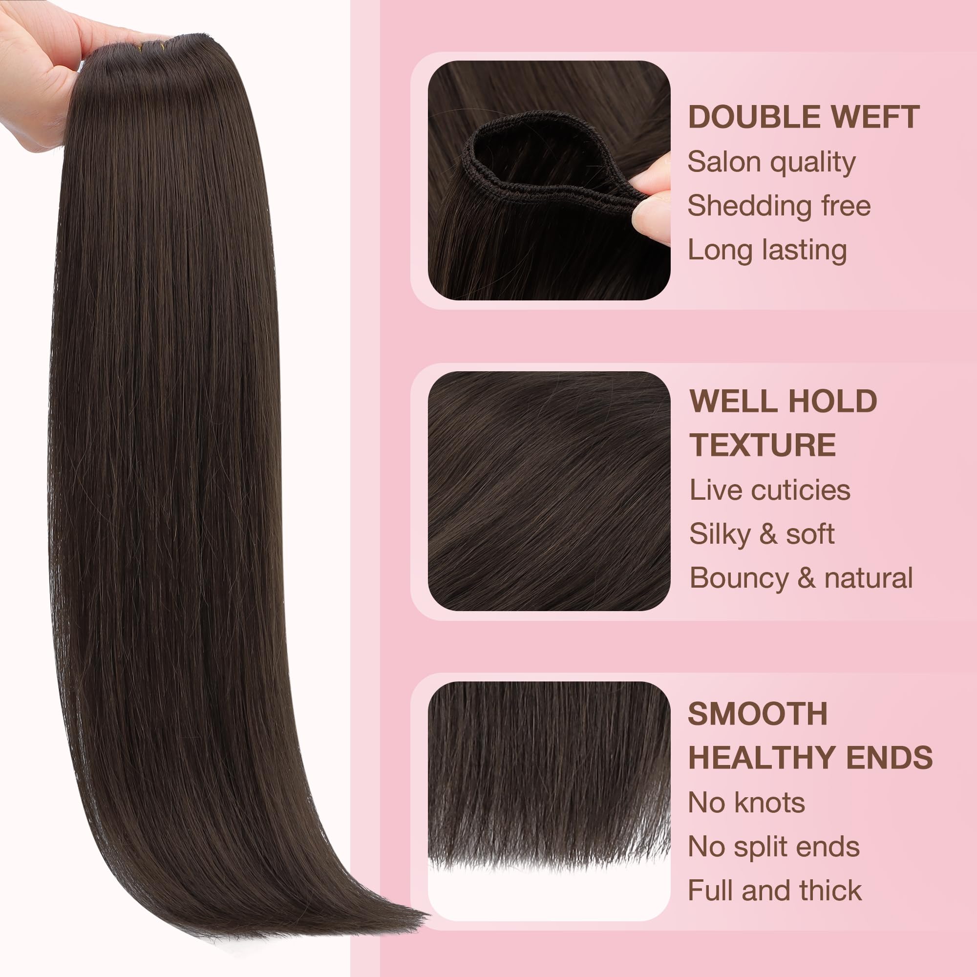 Amazon.com : GOO GOO Sew in Hair Extensions Real Human Hair  display picture 3
