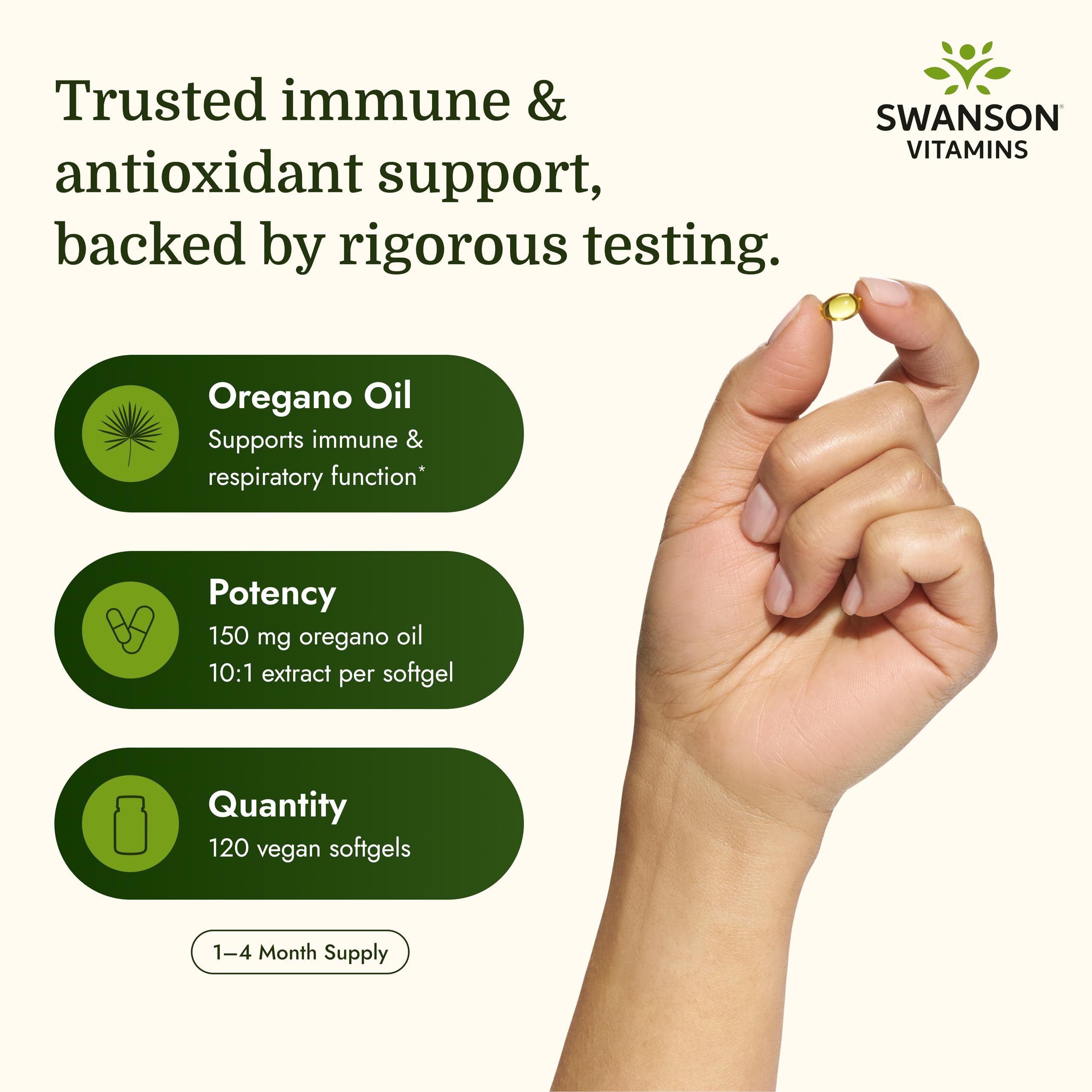 Swanson Premium Oregano Oil 150mg 120 Soft Gels 1