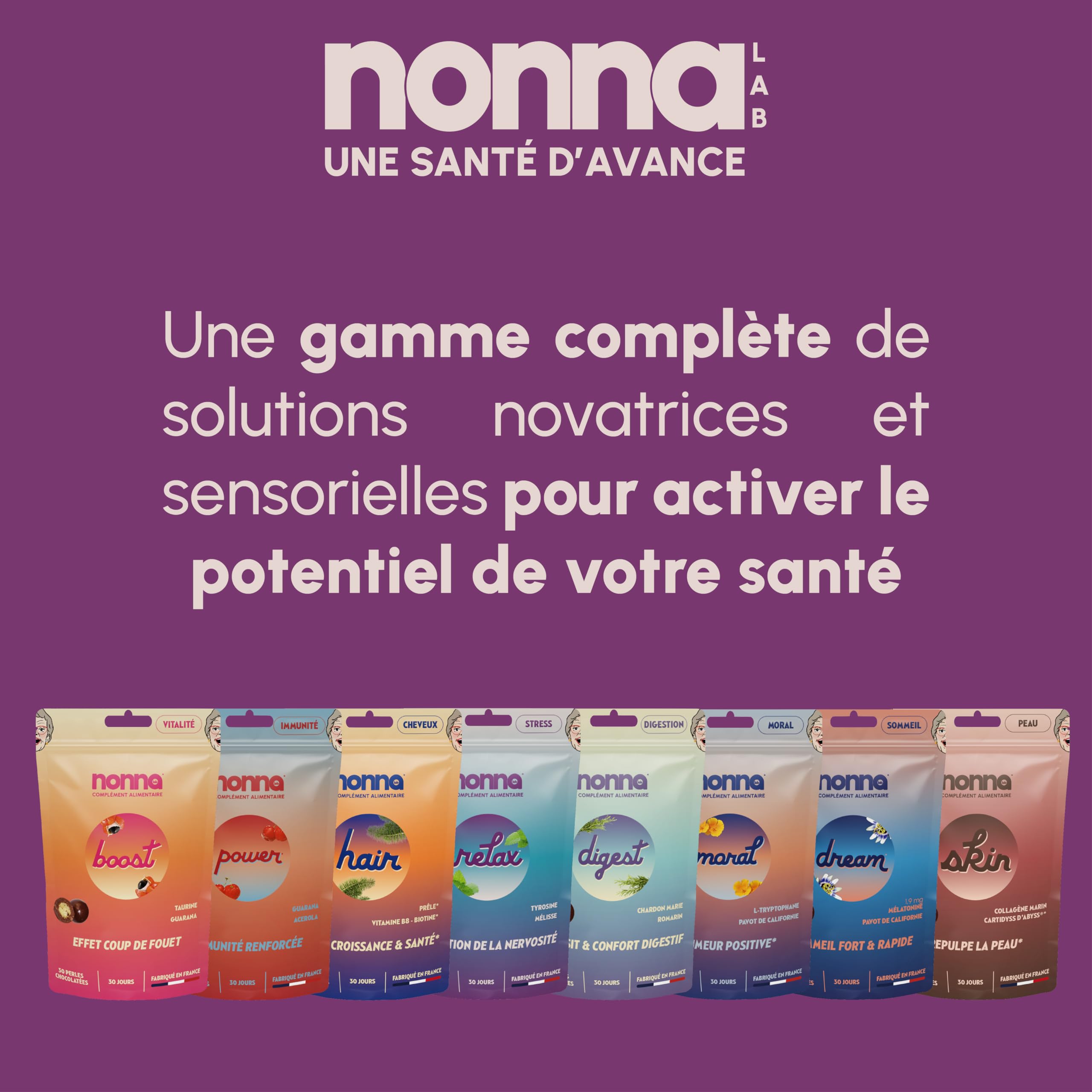 NONNA LAB - Relax - Favorise La Relaxation - Compléments Alimentaires - Détente & Résistance au stress - Cure 1 mois - 30 Perles Chocolatées - Made in France