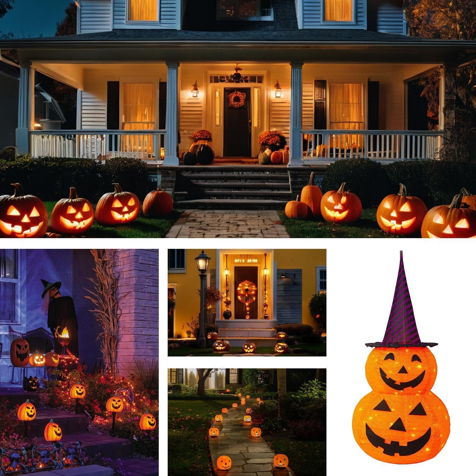 Świecąca Dynia Halloweenowa Halloweenowa Dekoracja Ogrodowa Na Baterie | Jesienna Dekoracja Dla Właścicieli Domów, Najemców, Do Domu, Mieszkania, Akademika, Salonu, Sypialni, Balkonu, Ogrodu,
