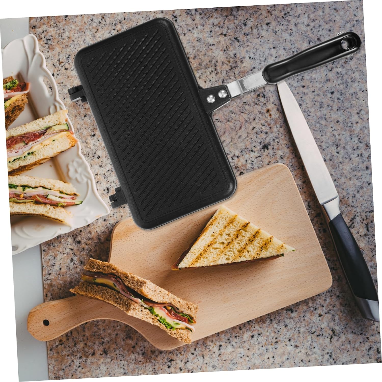 Double Sided Non Stick Sandwich Cooking Maker Pan for Eggs