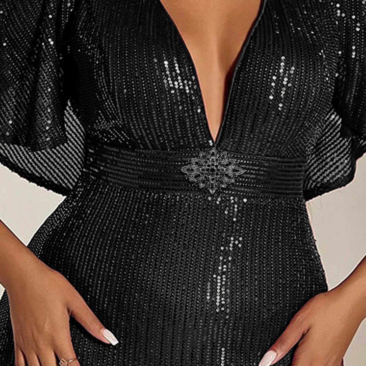 Vintage Art Deco Crystal Rhinestone Brooch Pin for Women - Image 2