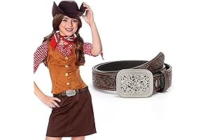 XZQTIVE Boys Western Cowboy Belt Buckle: Rugged Leather for Ages 10 to 12