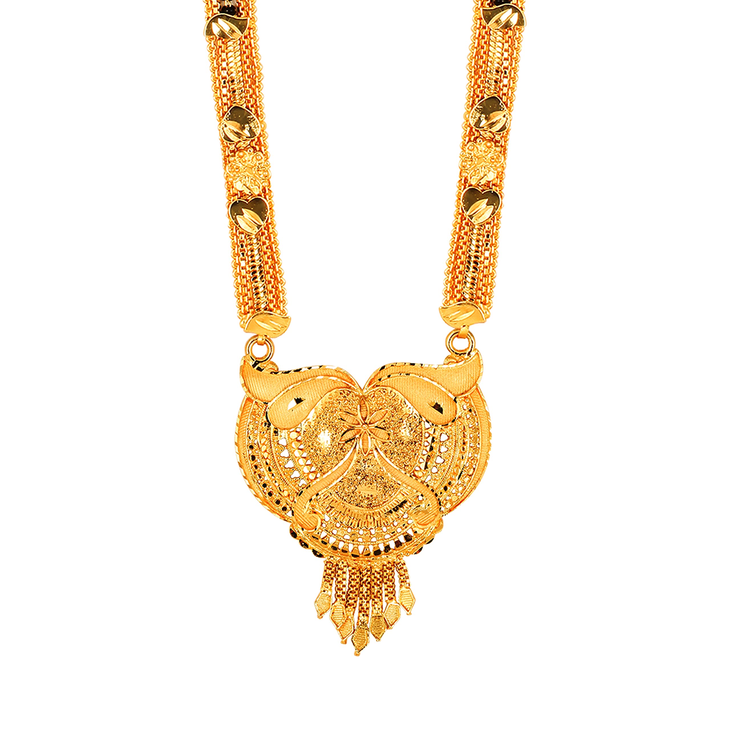 MEENAZ Mangalsutra For Women Girls Ladies Temple South Indian Traditional 1 Gram Gold Stylish Maharashtrian Long Double Chain Wati Mangal sutra Pendant Tanmaniya Black golden Nallapusalu Chains-550