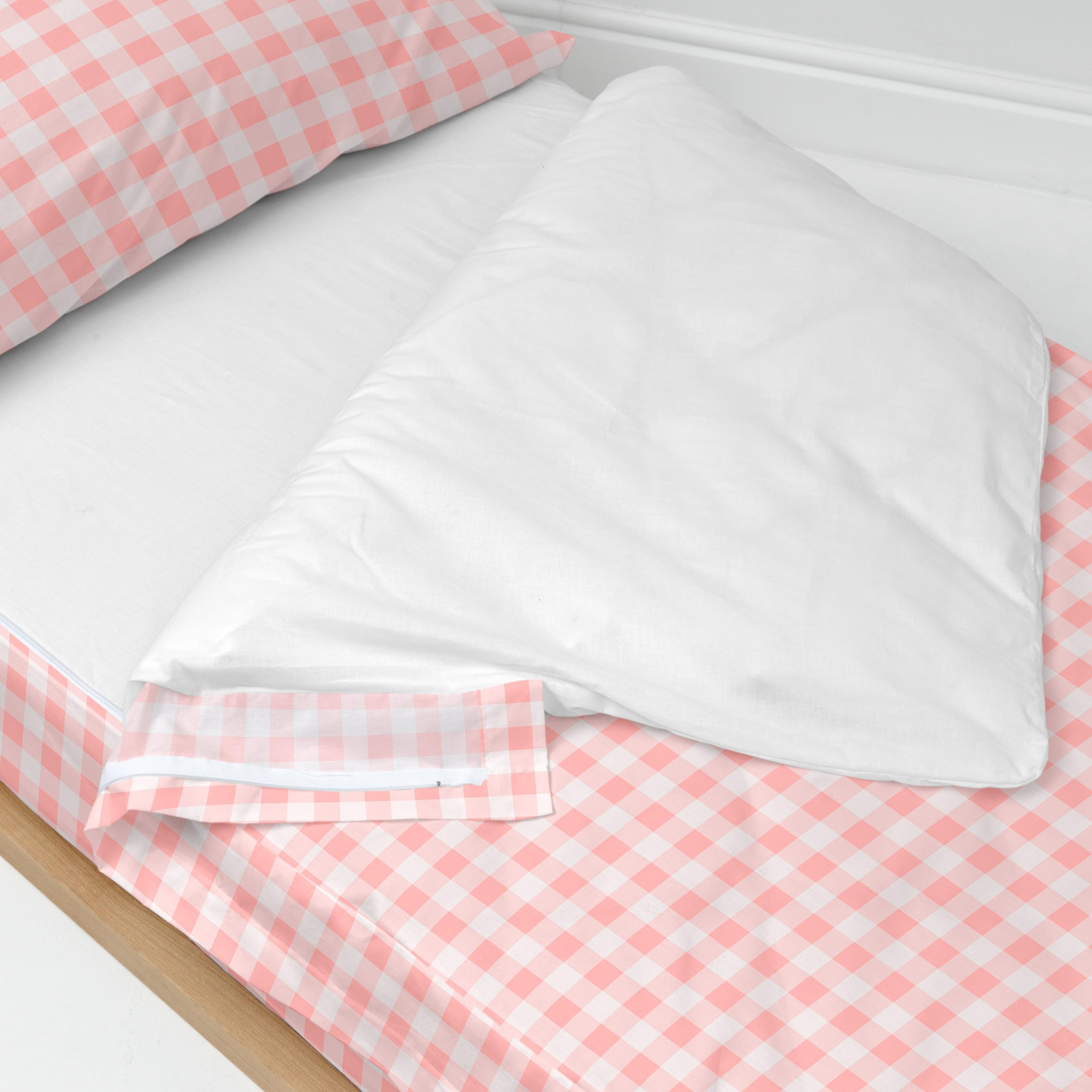 Cuadros Pink Saco nórdico Rosa, 90x200 cm (Cama 90) Sin Relleno, 100% Algodón, Calidad de 150 Hilos