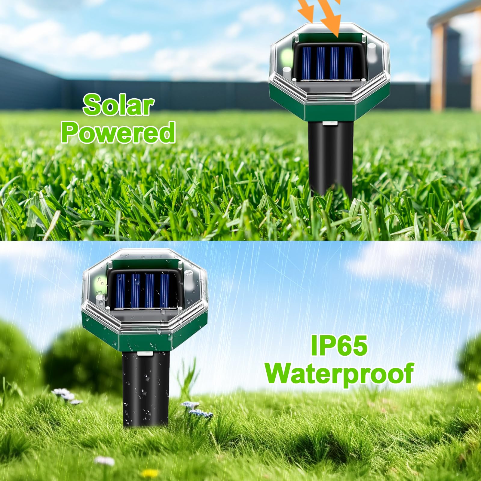 Confezione da 8 Dissuasori Solari per Talpe, Scaccia Talpe a Ultrasuoni da Giardino, IP65 Impermeabile, Repellente Talpe Solare, Allontanatore Arvicole Topi Ecologico, Antitalpa da Esterno