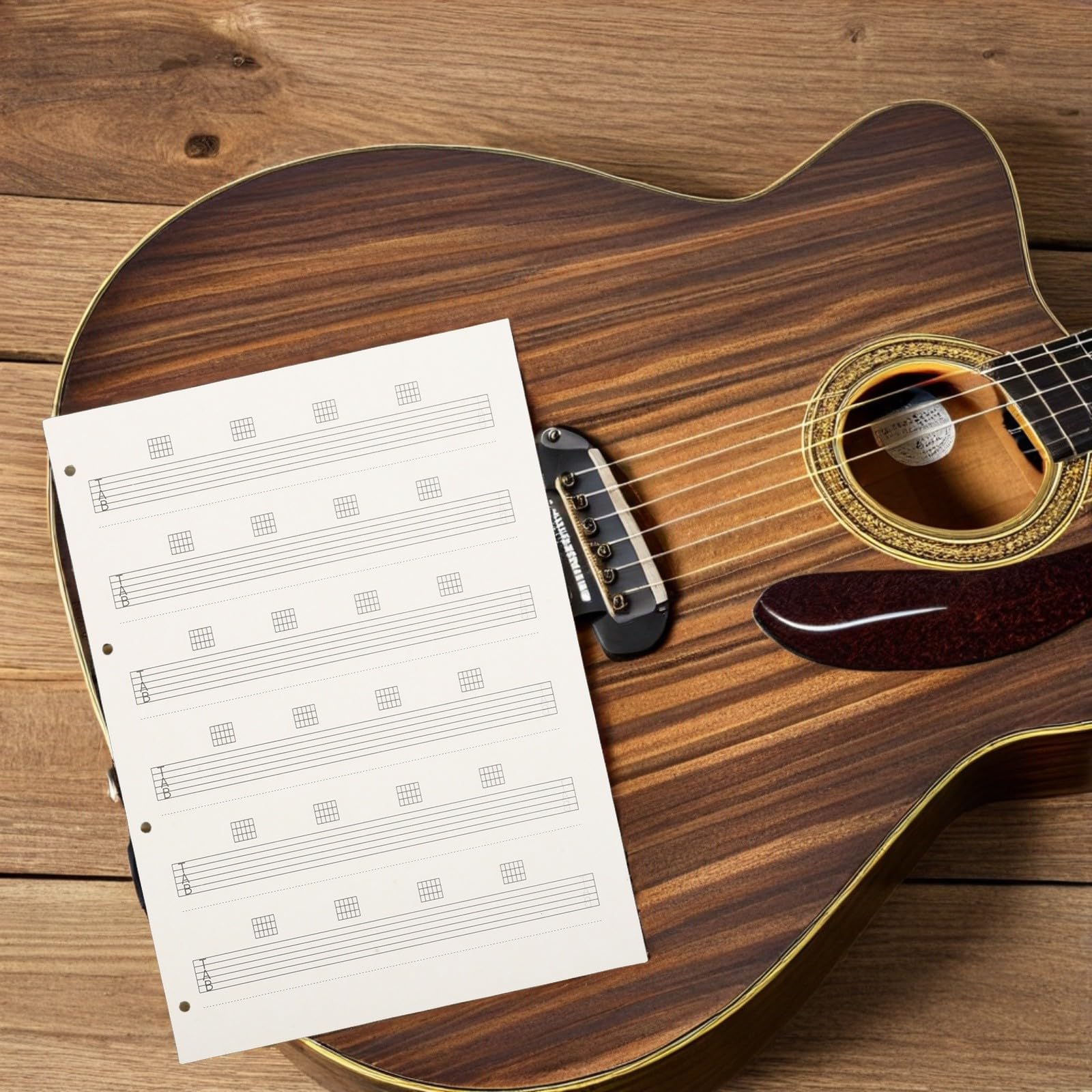 Papel de Composición para Guitarra 85 Hojas en Blanco, Diseño Elegante y Escritura, Adecuado para Práctica en Casa y Actuaciones