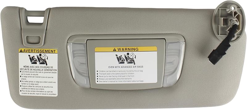 Para-sol direito cinza estilo OEM para Toyota Tacoma 2016–2023 PEVAST