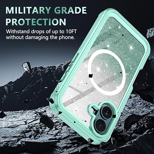 Miniatura 5 de Hekodonk Funda para iPhone 16 Plus, compatible con Magsafe protector de pantalla de vidrio templado integrado y protección de lente de cámara cuerpo