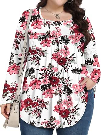 PEVRL Women's Plus Size Summer Tops – Short Sleeve Crew Neck Tunic Blouse, Loose Fit (1X-5X) - View #8