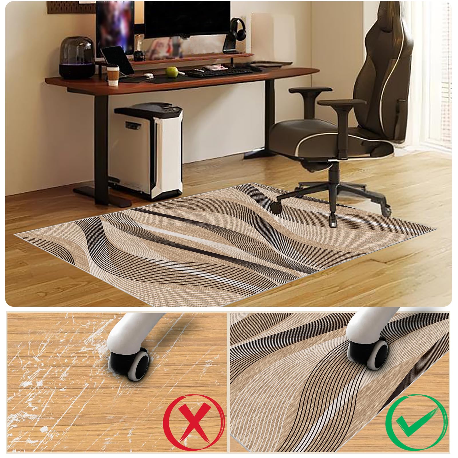 Alfombrilla para Silla para Suelos Duros, Alfombra for Silla de Escritorio, Alfombra Silla Ruedas Gaming Oficina, Alfombrilla para Silla de Gaming, Alfombrilla para Silla de Oficina 120 x 140 cm