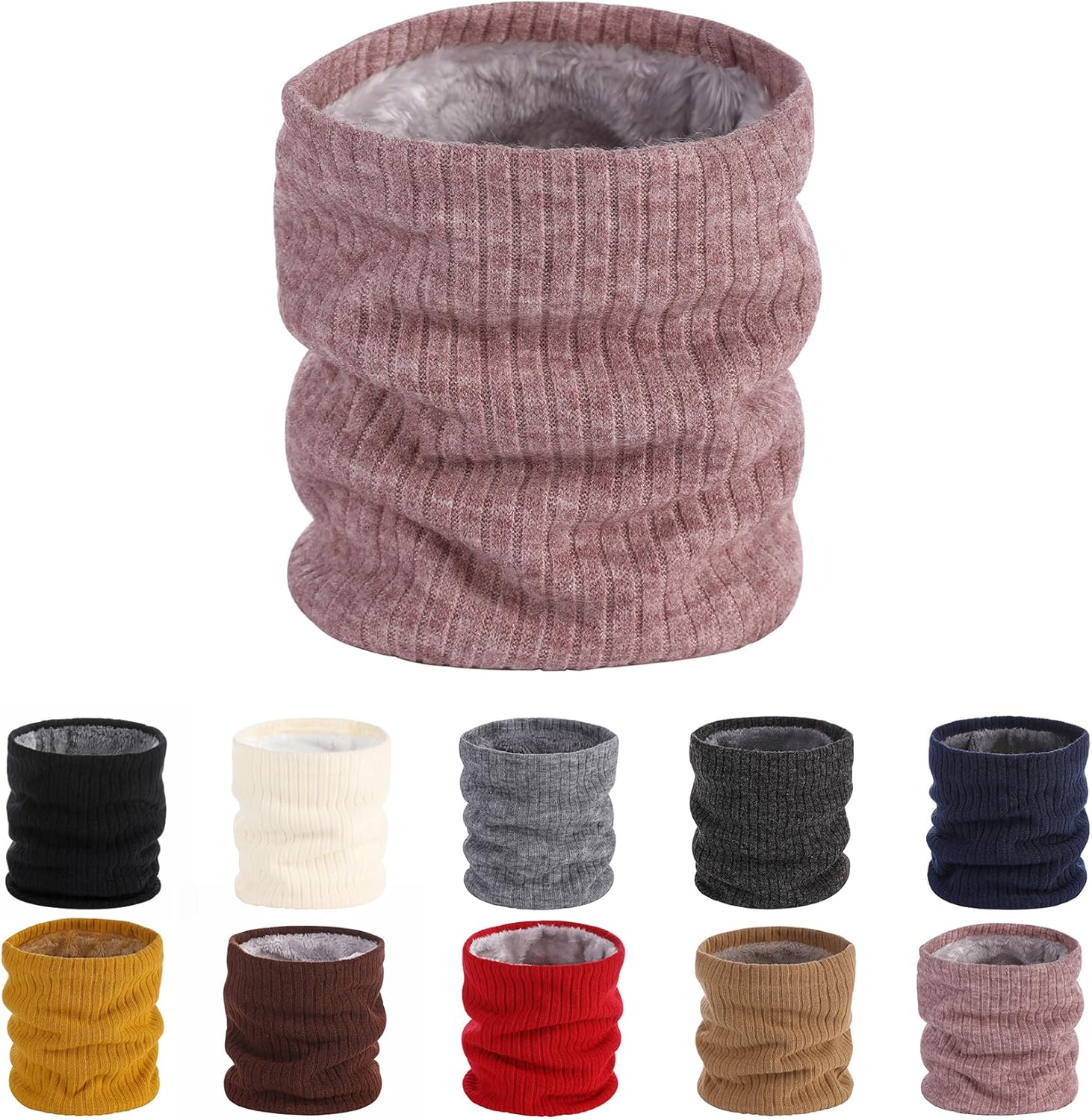 Pukavt Winter Knitted Neck Gaiter For Men And Women Neck Warmer Windproof Ski Mask Face Scarf for Cold Weather Outdoor Sports