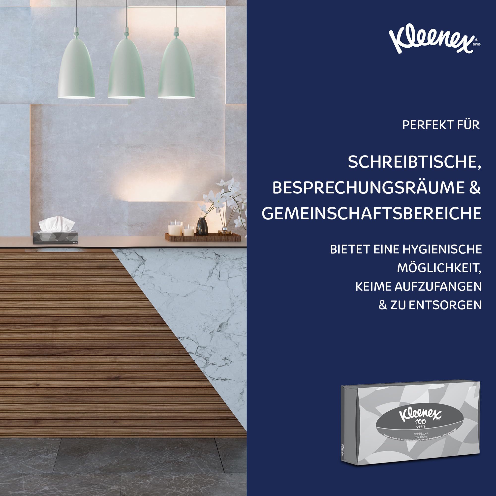 Kleenex 8815 chusteczki higieniczne - białe - 2 warstwy - 40 opakowań x 100 arkuszy (4000 arkuszy)
