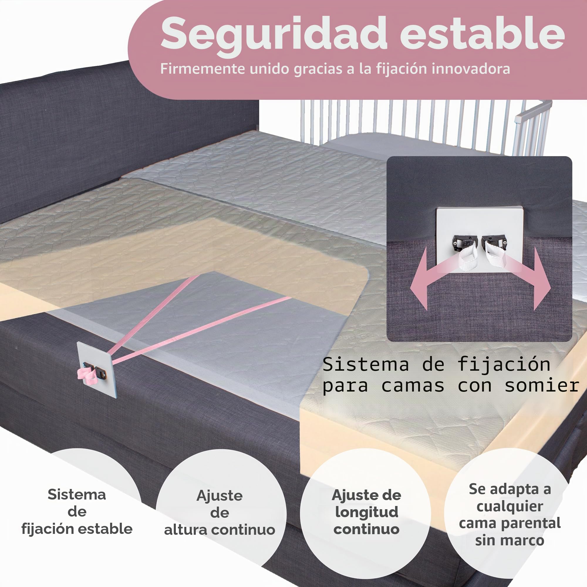 babybay Boxspring XXL - Cuna auxiliar de madera de haya maciza, compacta y transformable, altura regulable sin niveles, cuna de bebé (lacada en blanco)