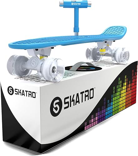 Miniatura 8 de Skatro - Monopatín modelo mini cruiser. Tablero de plástico de estilo retro de 22 x 6 pulgadas.Viene completo.