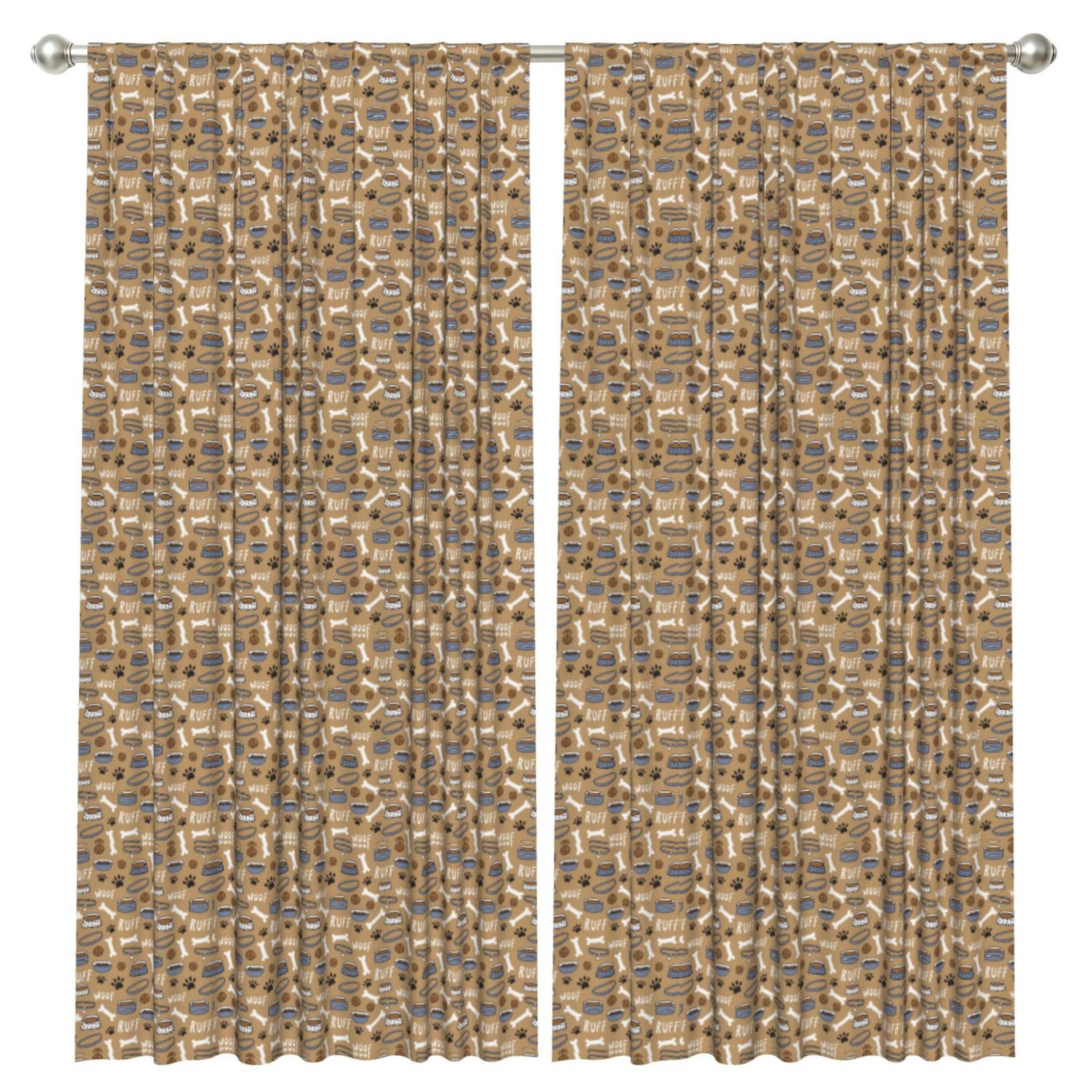 InOmak Cute Dog Bone, 2 Panels Window Curtains 52 x 84 Inch Blackout Curtains for Living Room Bedroom