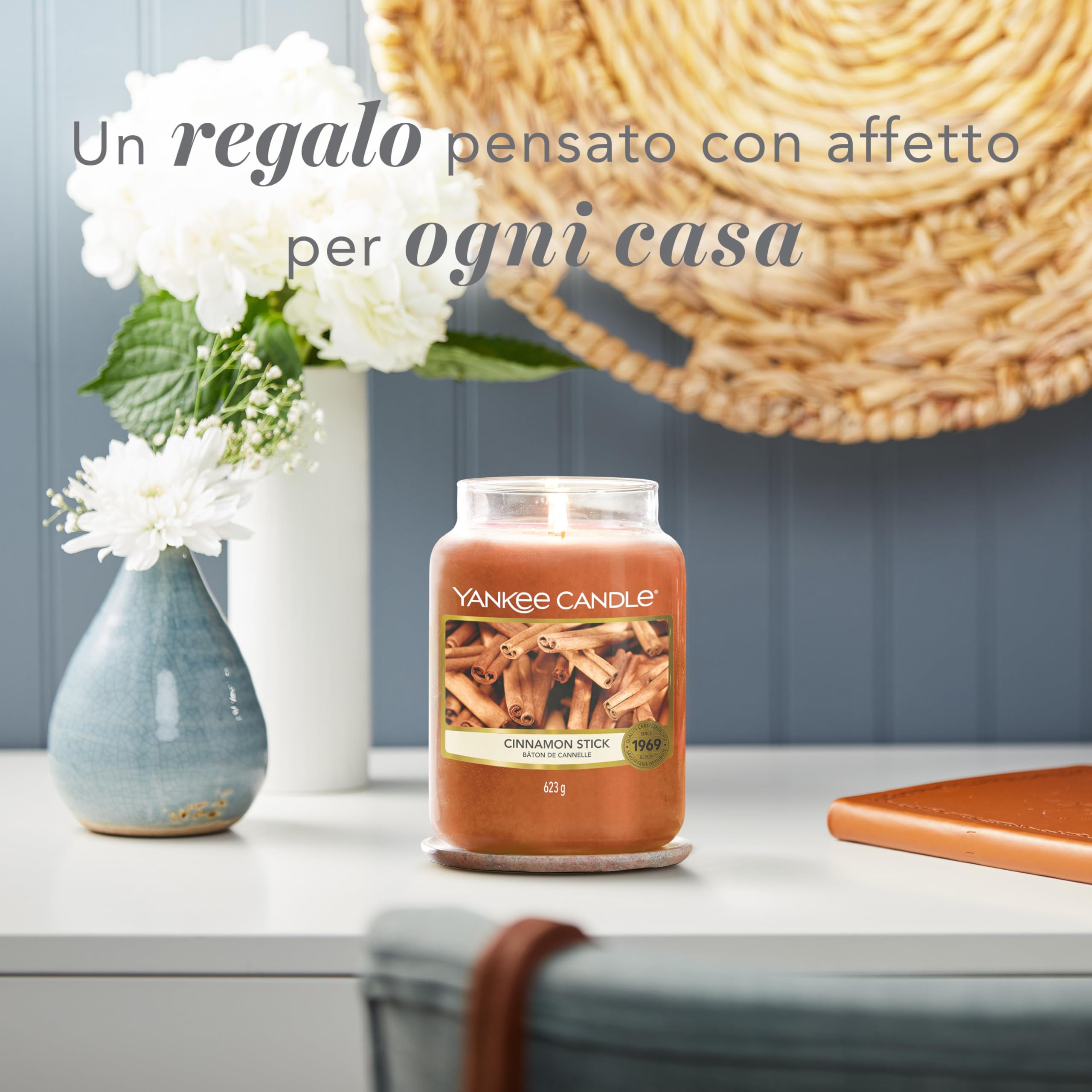 Yankee Candle Candela profumata in giara grande | Bastoncino di cannella | Durata Fino a 150 Ore | regalo perfetto per le donn