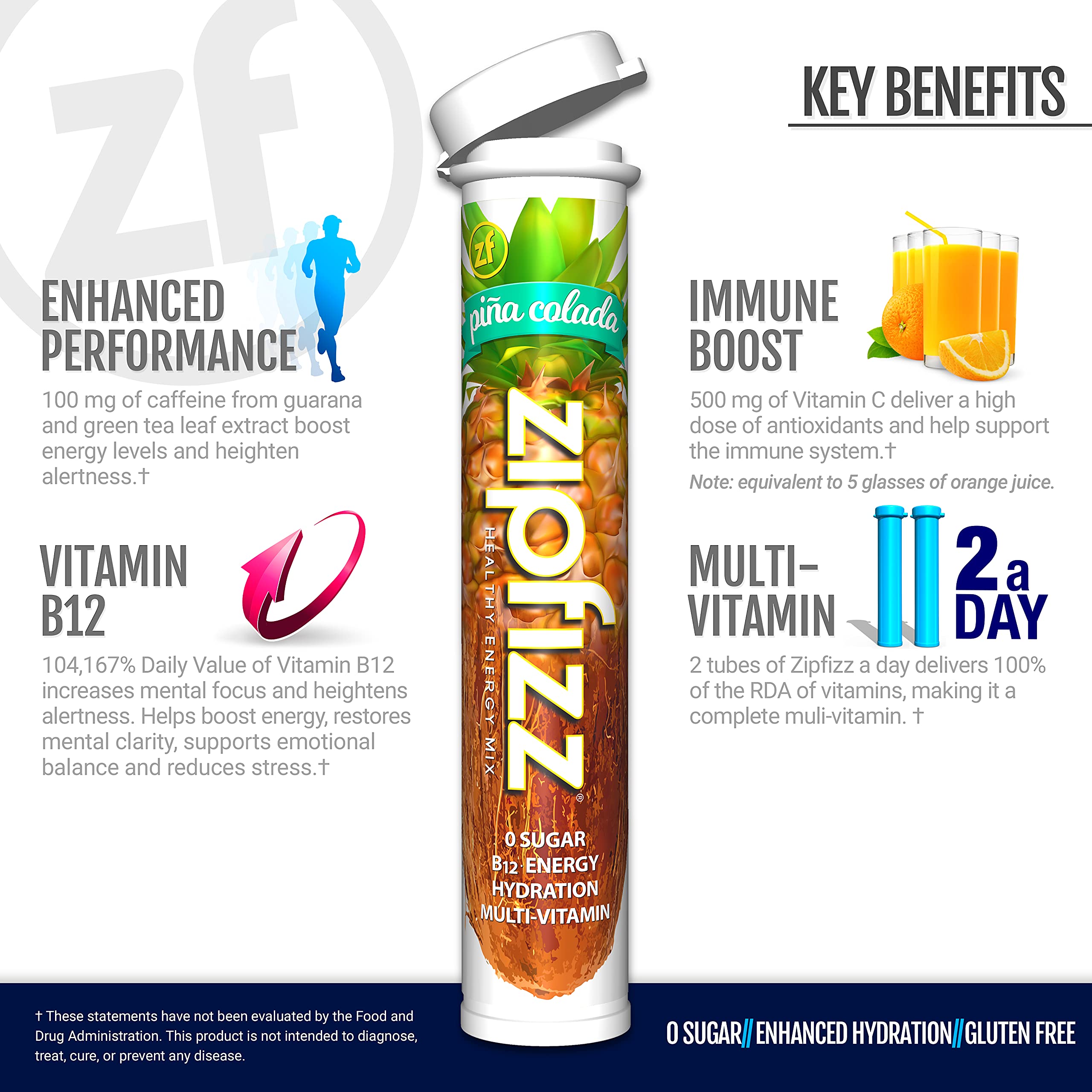 Zipfizz Healthy Energy Drink Mix, Hydration with B12 and Multi Vitamins