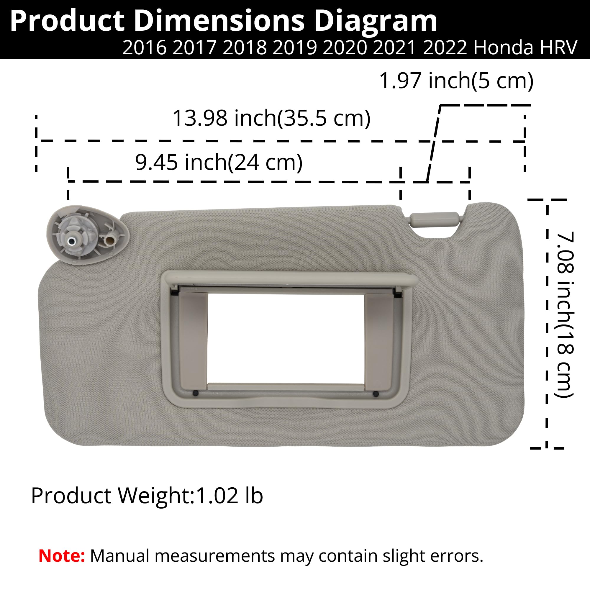 Amazon.com: Sun Visor Fit Honda HRV 2016-2022 Driver & Passenger