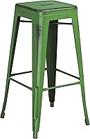 Vista 13 de Flash Furniture - Taburete de bar de grado comercial de 30 pulgadas de metal rojo, sin respaldo, para interior/exterior con asiento cuadrado