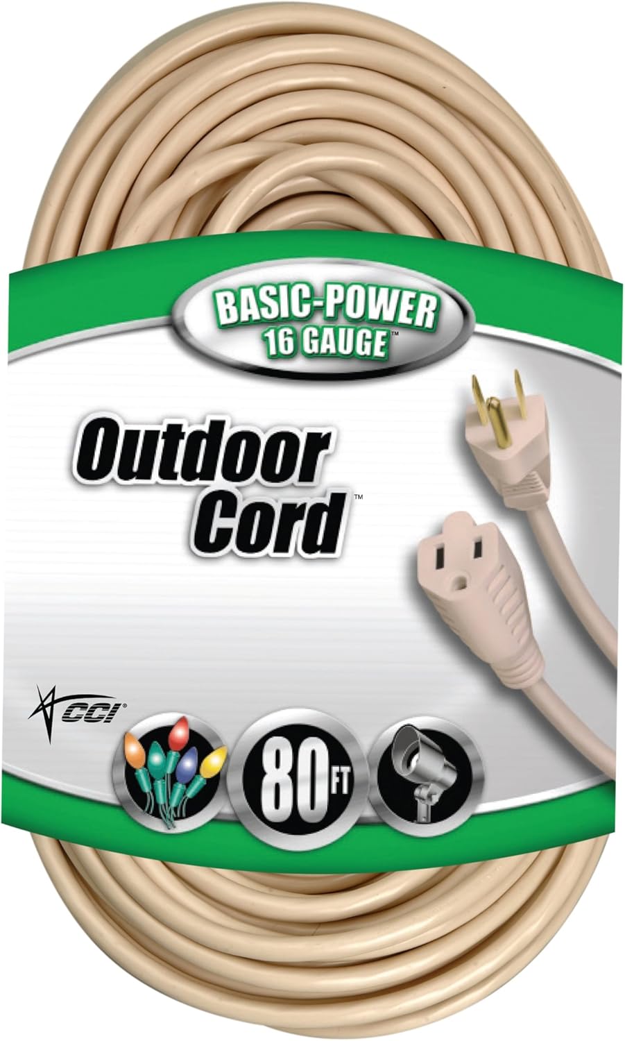 Coleman Cable 0235323 80Foot 16/3 Vinyl Landscape Outdoor Extension