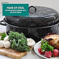 Vista 3 de MIRRO Tostador ovalado esmaltado de 18 pulgadas con tapa, negro