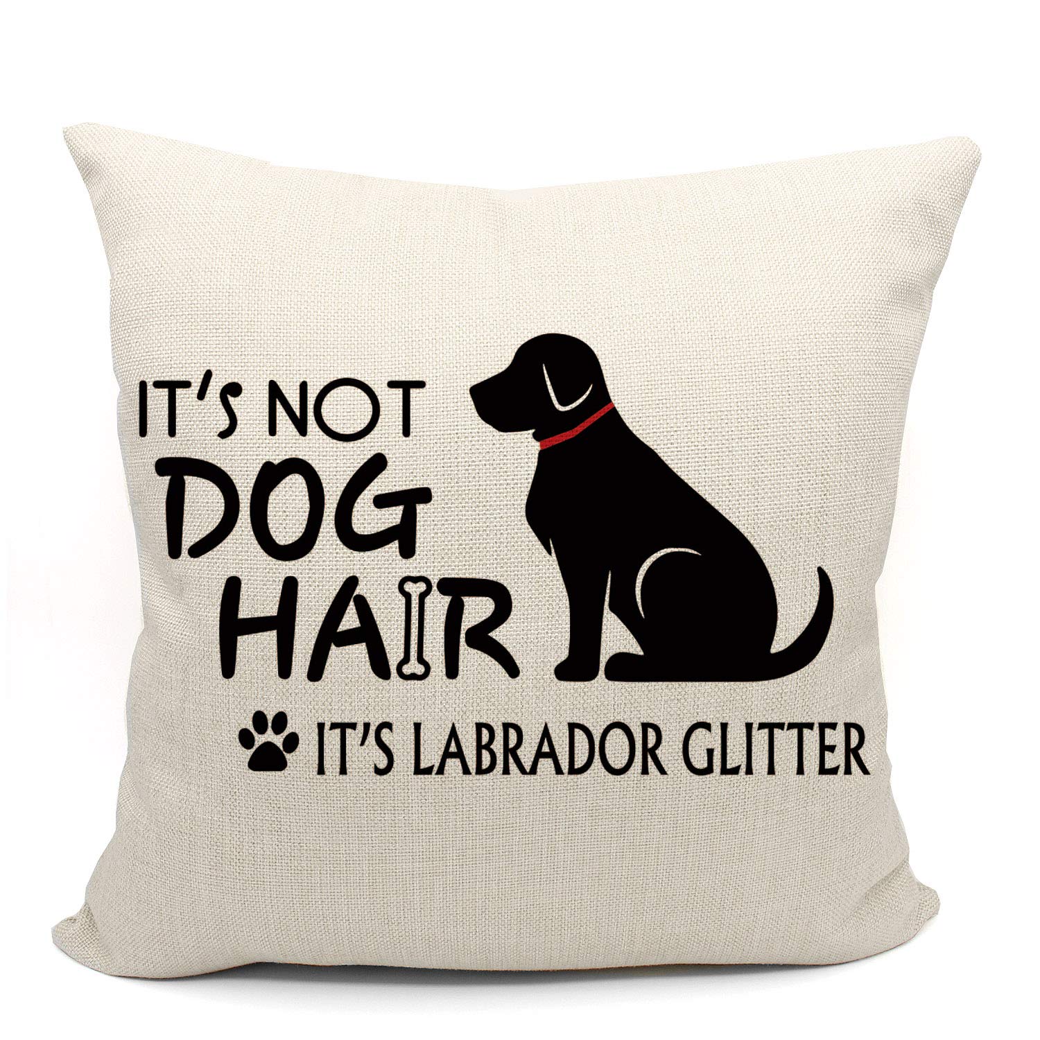 Mancheng-Zi Women's Beige1 Labrador Decorative Pillow Cover, 18X18 - Black Labrador Retriever Decor