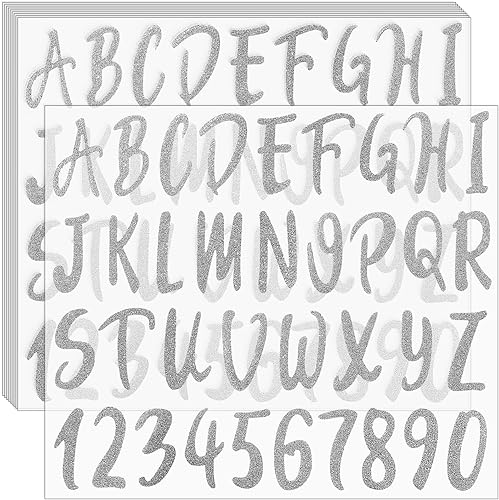 Miniatura 8 de Waynoda Calcomanías de letras del alfabeto con purpurina, 360 piezas, 10 hojas de letras doradas autoadhesivas, 2 pulgadas