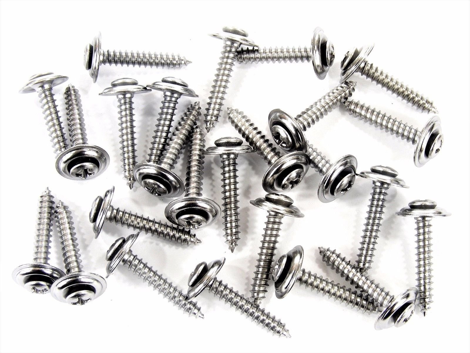 Retro-Motive #8 x 1" Phillips Loose Washer Chrome Trim Screws- Qty.25- #1982