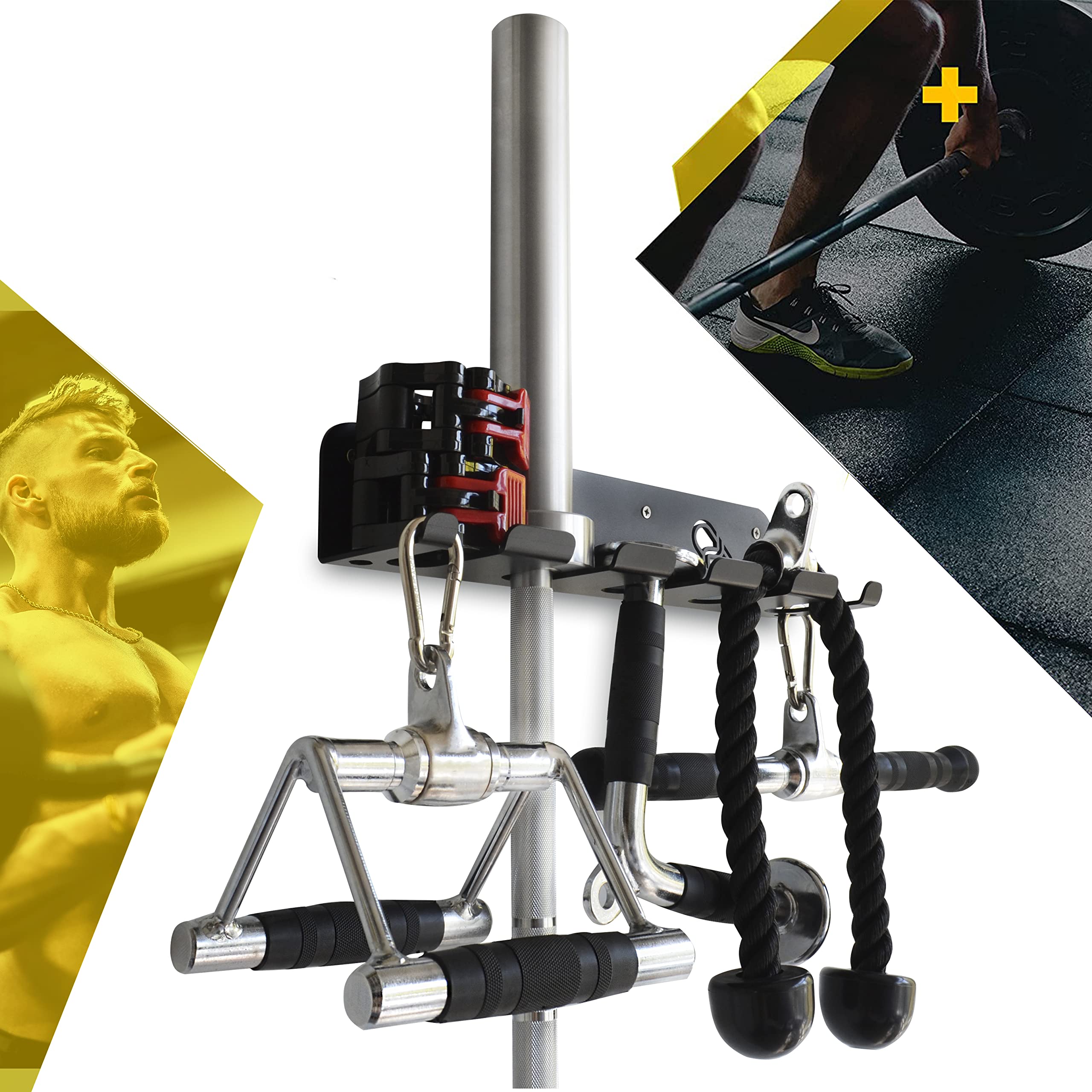 Supporto da parete per barra pesi in acciaio al 100% carbonio con 5 barre per il muscle building - MEOLLO