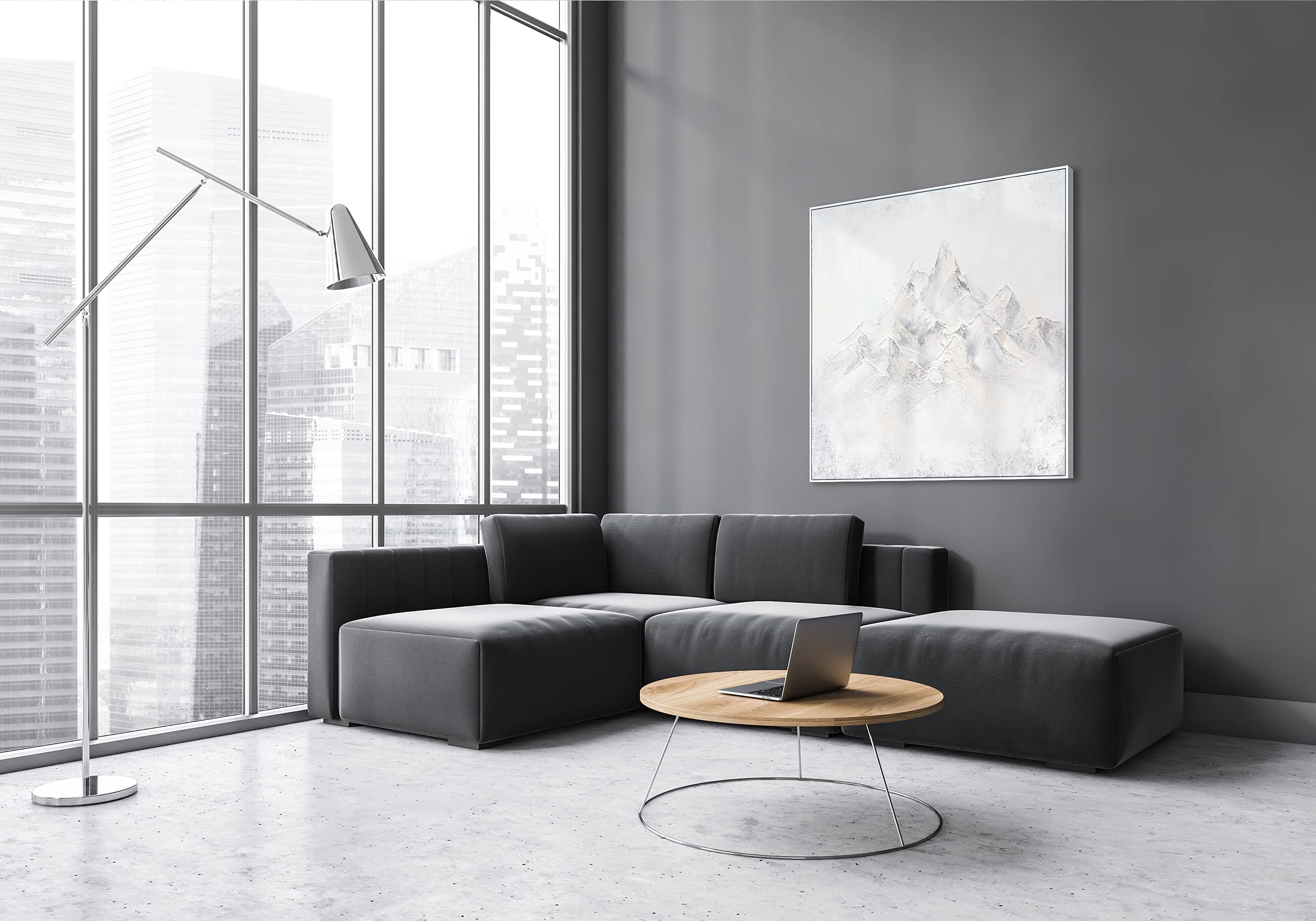 Grand Paysage Abstrait Peinture À L'huile Pour La Décoration Intérieure Noir Encadré Mur Art Lucky Tree Toile Peinture Salon 24x57inch/60x145cm Avec Cadre Noir