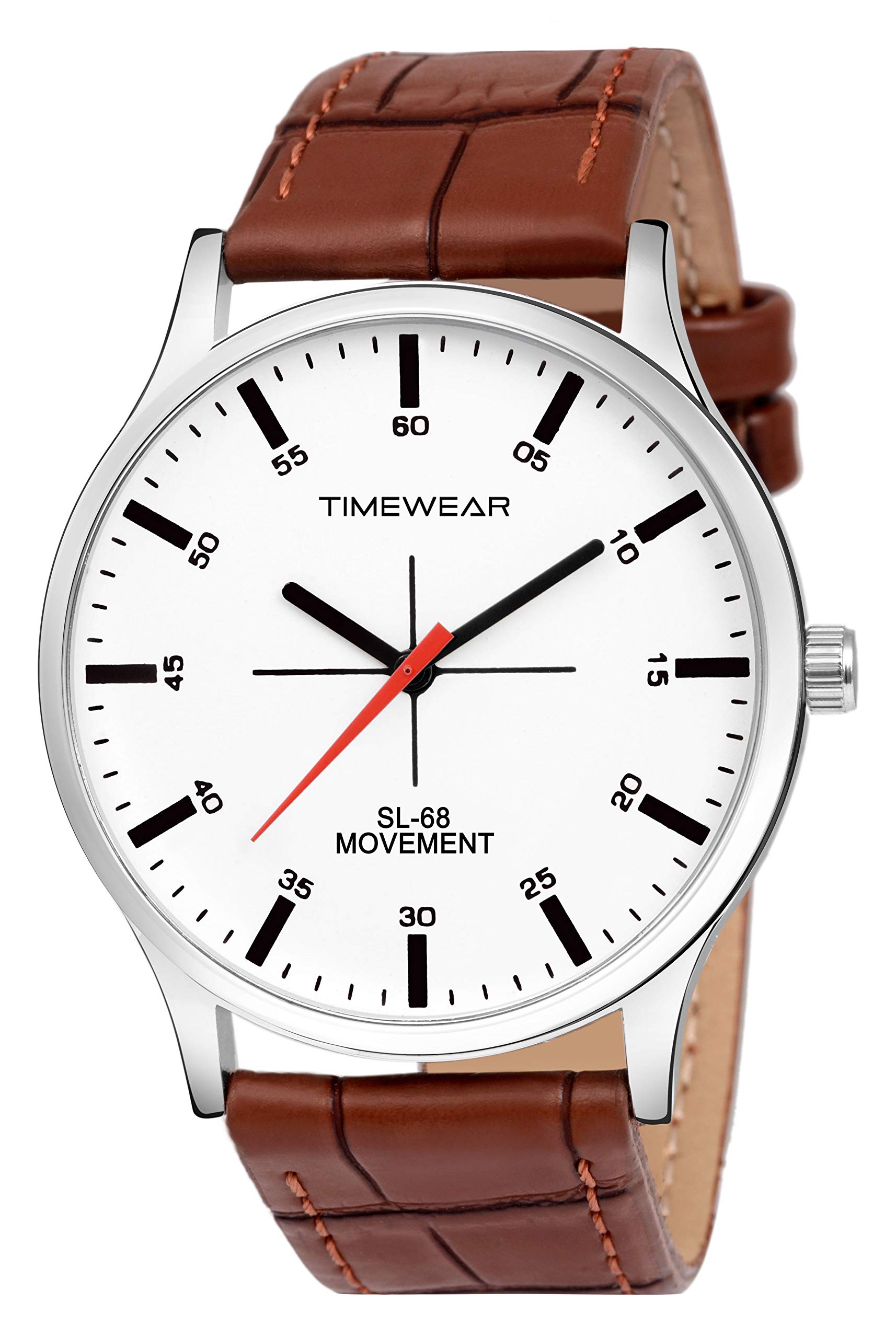 TIMEWEAR Leather Analog White Roman Dial Brown Strap Watch For Men, Brown Band (B07NC822VP) Amazon Price History, Amazon Price Tracker