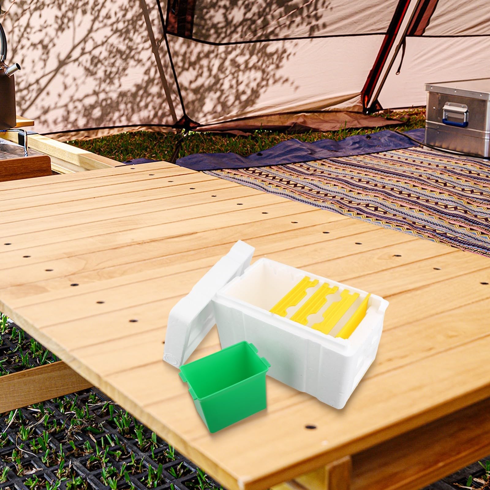 Queen Bee Paarungsbox für Mini Nucleus Hive, Foam Bee Breeding & Harvesting Tool, Portable Styropor Apiary Equipment for Garden Pollination