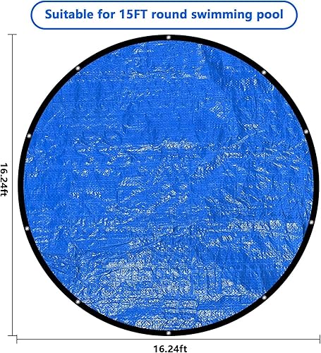 Miniatura 2 de DECOHS Protector de cubierta de piscina antipolvo de 15 pies, cubierta solar para piscinas de marco redondo, cubierta de piscina inflable redonda,