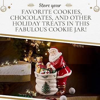 Spode クリスマスツリー サンタクロース クッキージャー　新品 Amazon.com: Spode Christmas Tree Santa Cookie Jar - 12