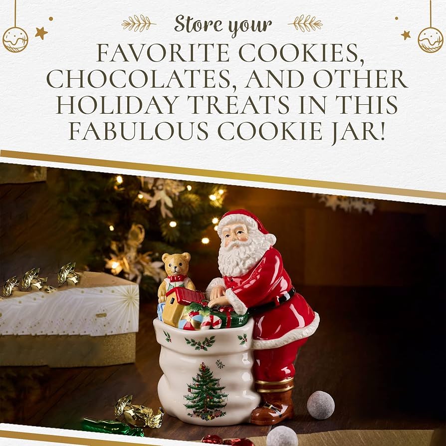 Amazon.com: Spode Christmas Tree Figural Santa Cookie Jar - 12 Amazon.com: Spode Christmas Tree Figural Santa Cookie Jar - 12
