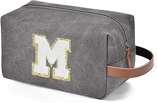 UTOTEBAG Travel Toiletry Bag for Men-Toiletry Organizer Bag/Personalized Canvas cosmetic Bag-waterproof Shaving Kit Bag Hanging Dopp Kit Bathroom Shower Bag for Toiletries Accessories, Grey, M