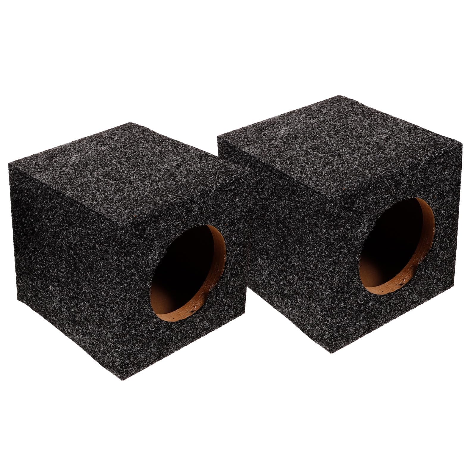 Scatola per Subwoofer Auto in Legno Nero Spugna, Stabile e Facile da Installare, per Impianto Audio Dell'auto e Upgrade Audio, 1 Paio per Appassionati DIY