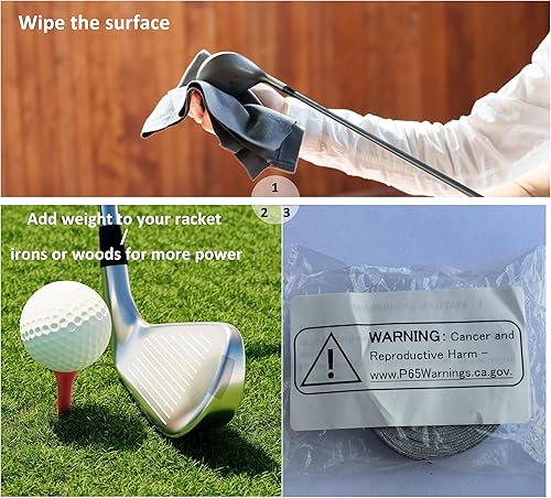 Miniatura 4 de Cinta de plomo de golf de 12 x 60 pulgadas, 0.07 oz por pulgada de alta densidad, añade peso de swing autoadhesiva para golf, pesca, raqueta de