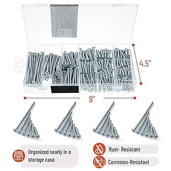 Mr. Pen- Machine Screw Assortment Kit, 370 Pcs: #6-32 Flat