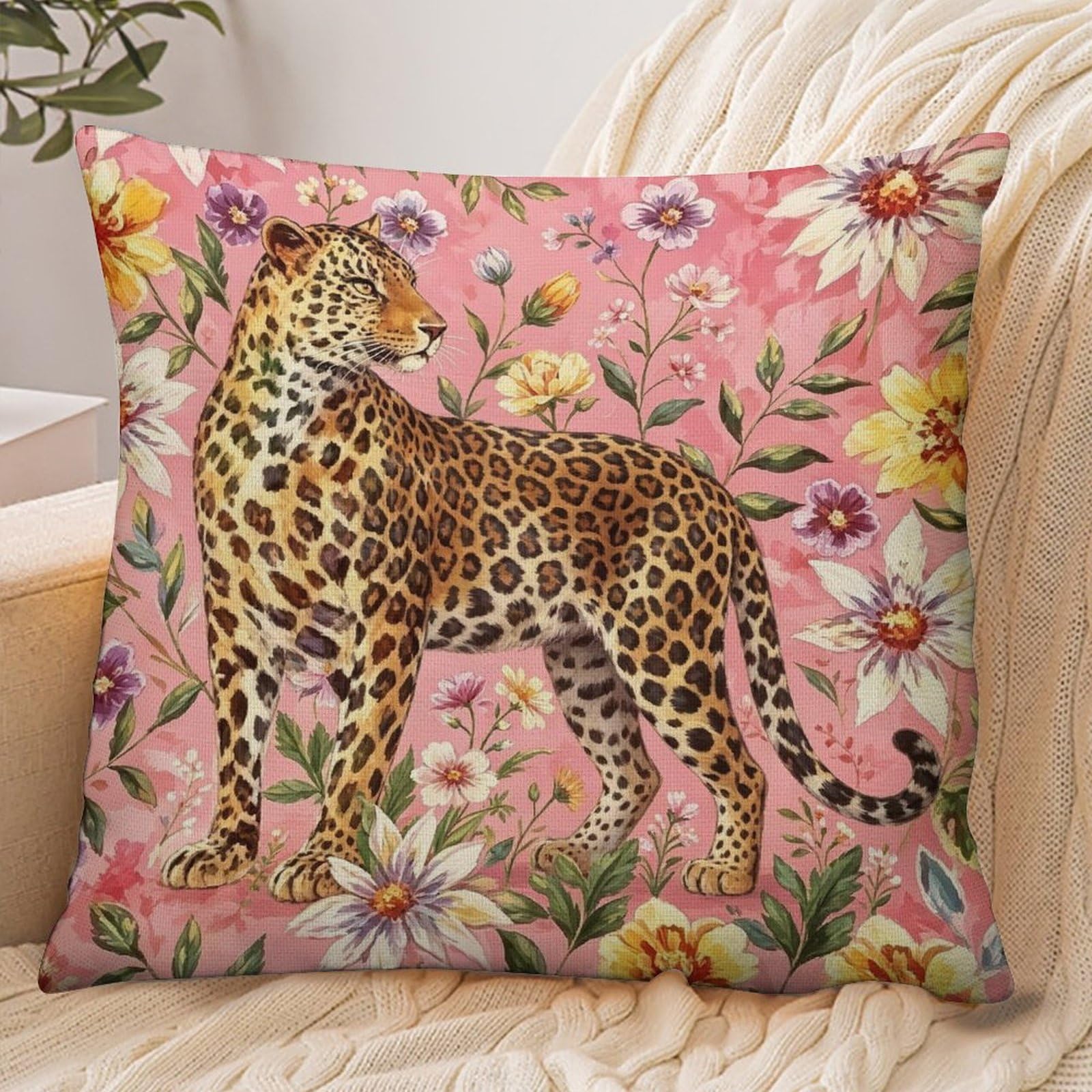 Fekiloot Style Tropical Cheetah Pillowcase Pillow Sham Pillow Case