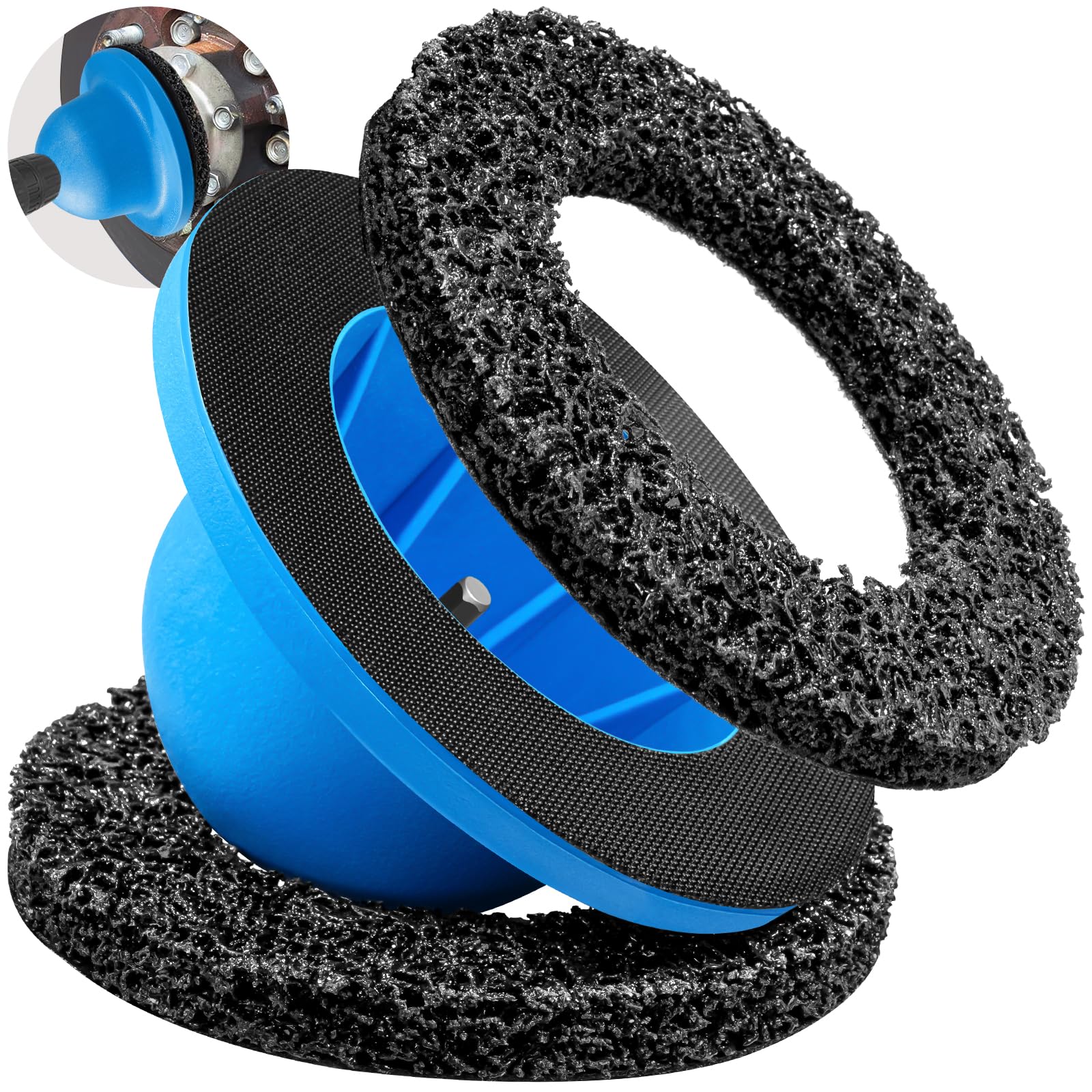 Smerigliatrice per mozzo ruota 150 mm con azionamento da 1/2" – Smerigliatrice per cambi e rimozione della ruggine – Diametro interno 90 mm – Smerigliatrice a testa sferica per auto, gancio di