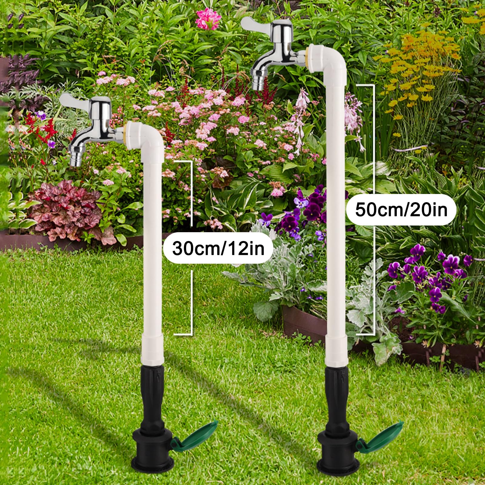 Supporto per tubo dell'acqua da esterno con beccuccio, per un rapido accesso all'irrigazione del giardino e al lavaggio dell'auto