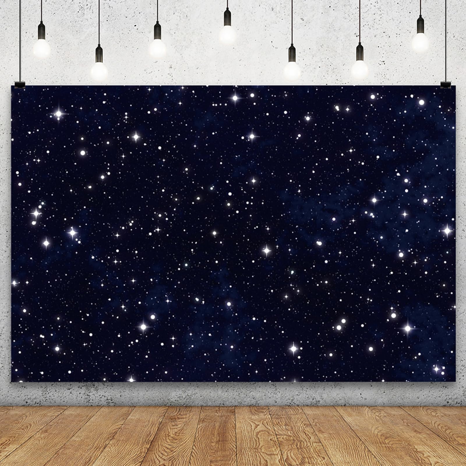 YongFoto Night Sky Stars Backdrop 8x6ft Universe Space Starry Galaxy Stars Photography Background Birthday Wedding Baby Shower Party Banner
