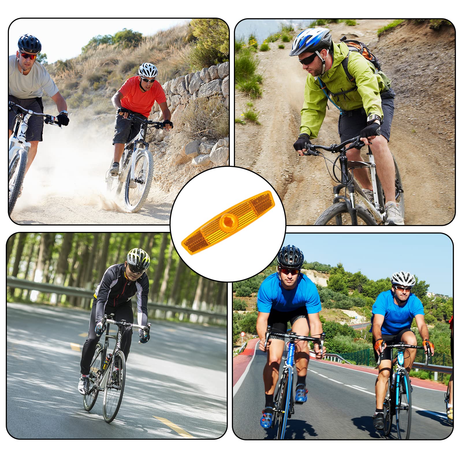 Kit Catadioptre Réflecteur Avant Arrière Dispositif Réfléchissant Roue Sécurité Vélo Cycle