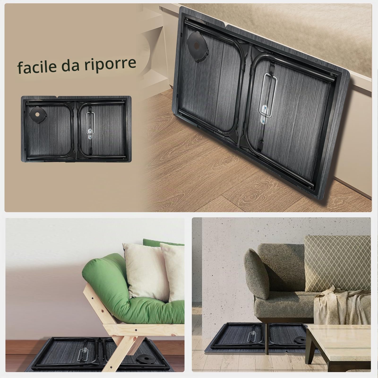 Tavolo per computer portatile da letto, pieghevole, tavolo da letto per laptop, tavolo per notebook, vassoio da letto, vassoio per la colazione, tavolo da letto pieghevole, lapdesk, marrone