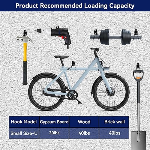 Miniatura 4 de gamtrik Paquete de 2 ganchos de garaje utilitarios para colgar, ganchos de pared de garaje resistentes, ganchos de montaje en pared, ganchos de