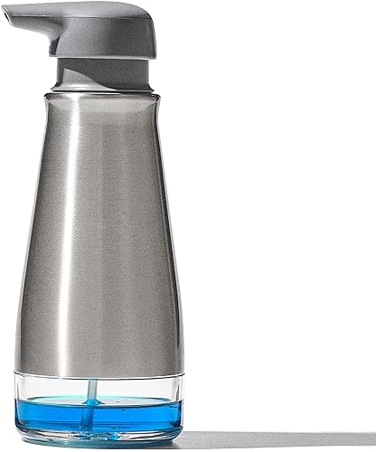 Miniatura 2 de OXO Good Grips Dispensador de jabón espumoso de acero inoxidable y soporte de esponja de succión Stronghold